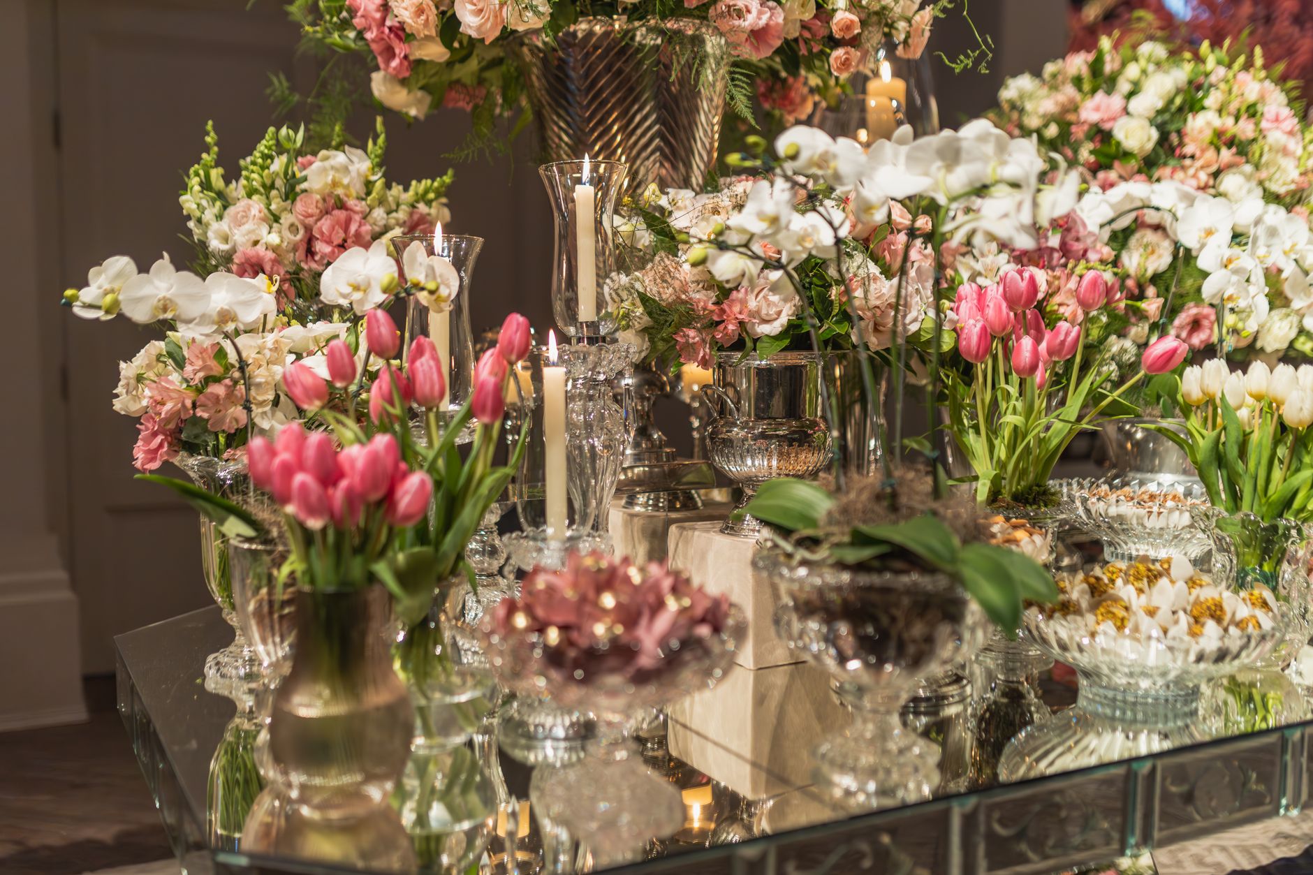 Decoração de flores de casamento