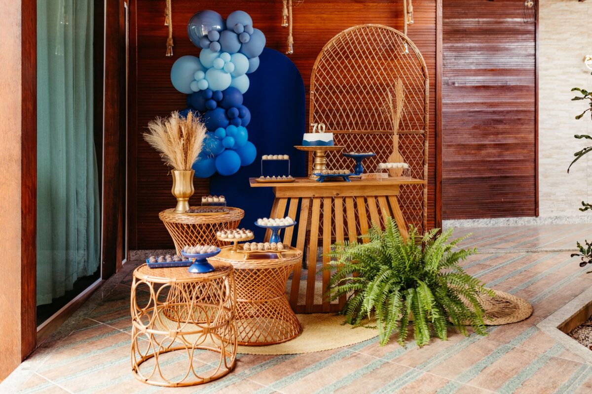 Decoração de festa com materiais reciclados
